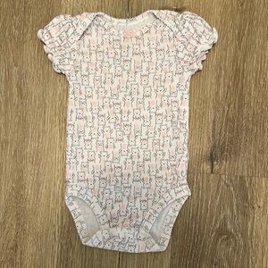 Carter's White and Pink Baby Onesie